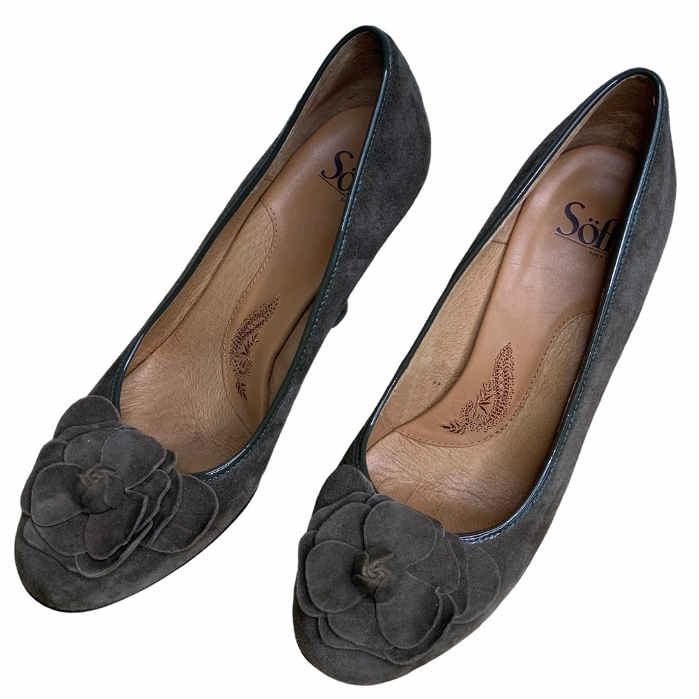 Sofft Suede size 11 Pumps Flower Accent Taupe